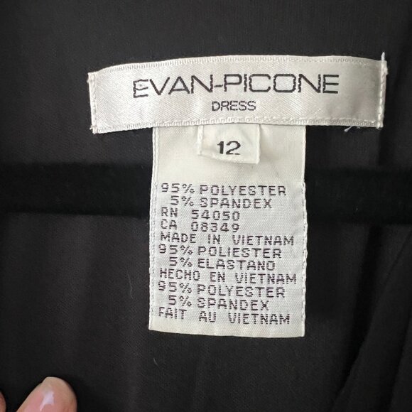 Evan Picone Sz 12 Black Cocktail Evening Sleeveless Dress LBD Formal Gala‎ Party - Picture 3 of 12